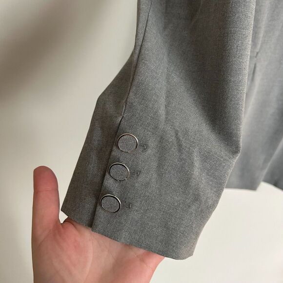 Joie Light Grey Long Open Front Blazer - Picture 7 of 9